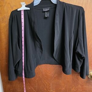 Lane Bryant Black Cropped Open Front Cardigan